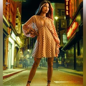 ASOS | Size 8 | Velvet spot flocked mini